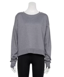 Tek Gear® Women' Sweatshirt Fleece Crewneck Stretch -Tek Gear store 5181941 Smokey Slate