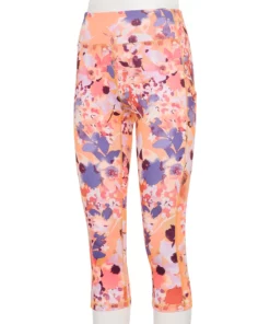 Tek Gear® Legging Plus Size Pocket High-Waisted Capri -Tek Gear store 5182885 Orange Wildflowers