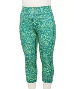 Tek Gear® Legging Plus Size Pocket High-Waisted Capri -Tek Gear store 5182885 Teal Animal