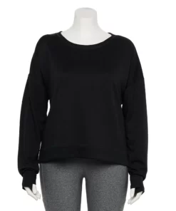 Tek Gear® Sweatshirt Fleece Plus Size Crewneck -Tek Gear store 5187076 Black