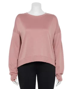 Tek Gear® Sweatshirt Fleece Plus Size Crewneck -Tek Gear store 5187076 Martini Rose