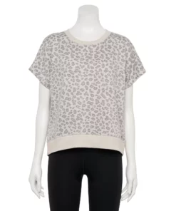 Tek Gear® Women' Top Fleece Stretch -Tek Gear store 5208389 Gray Leopard