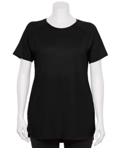 Tek Gear® Tee Plus Size Tunic High Slit -Tek Gear store 5227026 Black