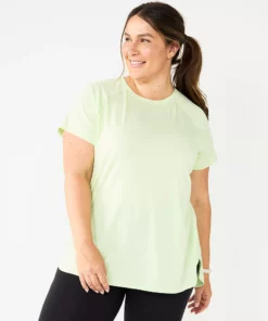 Tek Gear® Tee Plus Size Tunic High Slit -Tek Gear store 5227026 Brisk Mint