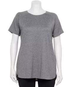 Tek Gear® Tee Plus Size Tunic High Slit -Tek Gear store 5227026 Charcoal