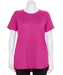 Tek Gear® Tee Plus Size Tunic High Slit -Tek Gear store 5227026 Fantasy Berry