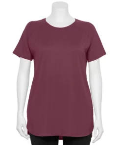 Tek Gear® Tee Plus Size Tunic High Slit -Tek Gear store 5227026 Night Sangria