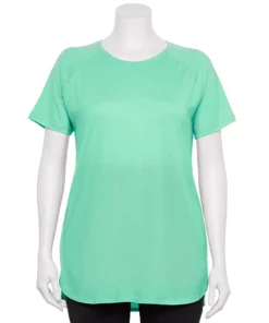 Tek Gear® Tee Plus Size Tunic High Slit -Tek Gear store 5227026 Shy Green