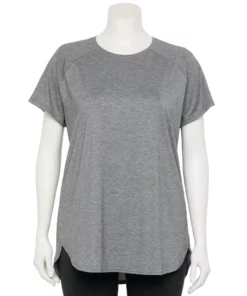 Tek Gear® Tee Plus Size Tunic High Slit -Tek Gear store 5227026 Smoky Slate