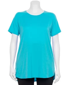 Tek Gear® Tee Plus Size Tunic High Slit -Tek Gear store 5227026 Tremendous Teal