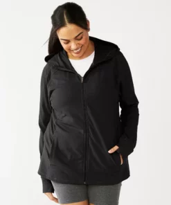 Tek Gear® Jacket Plus Size Essential Hooded 25 Tek Gear® Jacket Plus Size Essential Hooded -Tek Gear store 5227131 Black