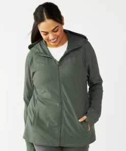 Tek Gear® Jacket Plus Size Essential Hooded 30 Tek Gear® Jacket Plus Size Essential Hooded -Tek Gear store 5227131 Esta Olive