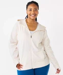 Tek Gear® Jacket Plus Size Essential Hooded 33 Tek Gear® Jacket Plus Size Essential Hooded -Tek Gear store 5227131 Natural Scallop