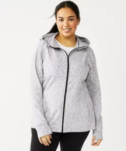 Tek Gear® Jacket Plus Size Essential Hooded 28 Tek Gear® Jacket Plus Size Essential Hooded -Tek Gear store 5227131 White Black