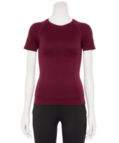 Tek Gear® Women' Tee Seamles Short Sleeve -Tek Gear store 5232491 Night Sangria