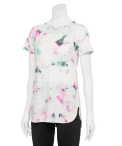 Tek Gear® Women' Tee Tunic High Slit -Tek Gear store 5232496 Teal Swirled