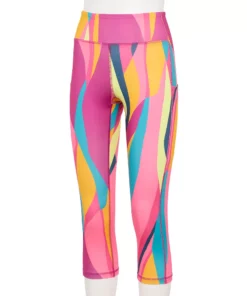 Tek Gear® Women' Legging Core High-Waisted Capri -Tek Gear store 5234821 Pink Abstract Print