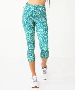 Tek Gear® Women' Legging Core High-Waisted Capri -Tek Gear store 5234821 Teal Animal