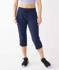 Petite Tek Gear® Capri Straight-Leg Essential Workout -Tek Gear store 5240761 Navy Romance