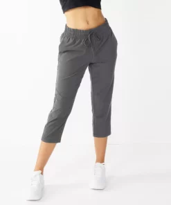 Tek Gear® Women' Capri Woven Straight-Leg -Tek Gear store 5257936 Charcoal