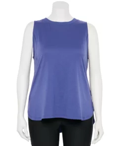 Tek Gear® Tank High-Low Plus Size Easy -Tek Gear store 5283039 Finley Blue