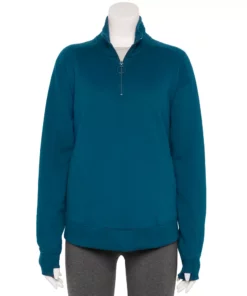 Tek Gear® Women' Jacket Fleece Ultrasoft Quarter-Zip -Tek Gear store 5521867 Blue Crayon