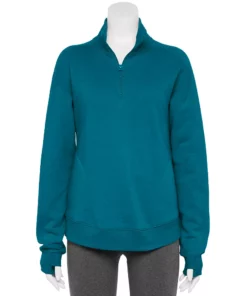 Tek Gear® Women' Jacket Fleece Ultrasoft Quarter-Zip -Tek Gear store 5521867 Night Life Teal