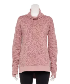 Tek Gear® Tunic Fleece Petite Ultrasoft Cowlneck -Tek Gear store 5525191 Rose Leopard
