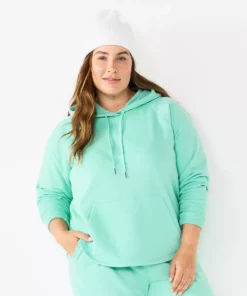 Tek Gear® Hoodie Fleece Plus Size Ultrasoft 31 Tek Gear® Hoodie Fleece Plus Size Ultrasoft -Tek Gear store 5527170 Shy Green