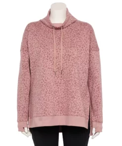 Tek Gear® Tunic Fleece Plus Size Ultrasoft Cowlneck 15 Tek Gear® Tunic Fleece Plus Size Ultrasoft Cowlneck -Tek Gear store 5527206 Rose Leopard