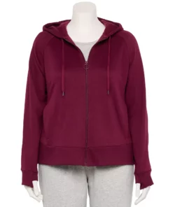Tek Gear® Jacket Fleece Plus Size Ultrasoft -Tek Gear store 5540291 Night Sangria