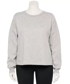 Tek Gear® Sweatshirt Fleece Plus Size Ultrasoft Crewneck Easy -Tek Gear store 5540652 Metro Heather