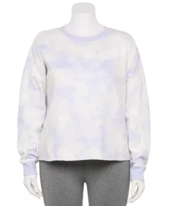 Tek Gear® Sweatshirt Fleece Plus Size Ultrasoft Crewneck Easy -Tek Gear store 5540652 Purple Dye Effect