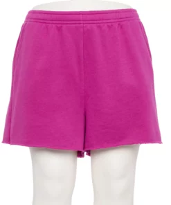 Tek Gear® Short Raw-Hem Fleece Plus Size Ultrasoft