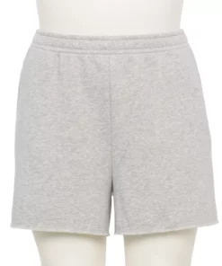 Tek Gear® Short Raw-Hem Fleece Plus Size Ultrasoft -Tek Gear store 5540831 Metro Heather