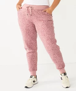 Tek Gear® Women' Jogger Pant Fleece Ultrasoft 35 Tek Gear® Women' Jogger Pant Fleece Ultrasoft -Tek Gear store 5543907 Rose Leopard