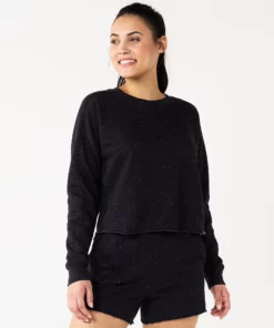 Tek Gear® Women' Sweatshirt Fleece Ultrasoft Easy Crop 17 Tek Gear® Women' Sweatshirt Fleece Ultrasoft Easy Crop -Tek Gear store 5543908 Black