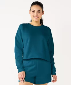 Tek Gear® Women' Sweatshirt Fleece Ultrasoft Easy Crop 19 Tek Gear® Women' Sweatshirt Fleece Ultrasoft Easy Crop -Tek Gear store 5543908 Blue Crayon