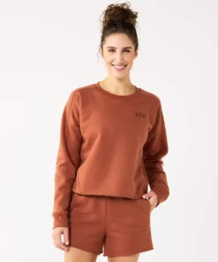Tek Gear® Women' Sweatshirt Fleece Ultrasoft Easy Crop 18 Tek Gear® Women' Sweatshirt Fleece Ultrasoft Easy Crop -Tek Gear store 5543908 Cinnamon Coffee