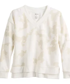 Tek Gear® Women' Top Fleece Ultrasoft V-Neck Step-Hem -Tek Gear store 5543909 ALT2