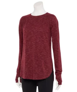 Tek Gear® Women' Tunic Long Sleeve -Tek Gear store 5560866 Chilled Wine