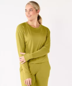 Tek Gear® Women' Tee Crewneck Long Sleeve -Tek Gear store 5561703 Lime Verbena