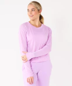 Tek Gear® Women' Tee Crewneck Long Sleeve -Tek Gear store 5561703 Little Lavender