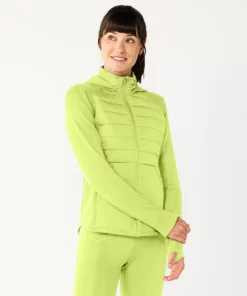 Tek Gear® Women' Jacket Mixed-Media Hooded -Tek Gear store 5561979 Real Lemon