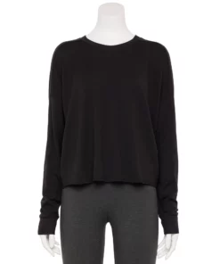 Tek Gear® Women' Tee Easy Terry French Raw-Seam -Tek Gear store 5562562 Black