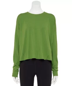 Tek Gear® Women' Tee Easy Terry French Raw-Seam -Tek Gear store 5562562 Pesto Olve