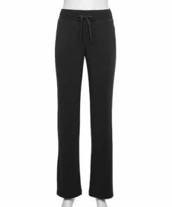 Tek Gear® Women' Pant French Terry Straight-Leg -Tek Gear store 5562619 Black
