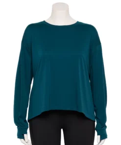 Tek Gear® Tee Plus Size Crewneck Crop -Tek Gear store 5567897 Blue Crayon