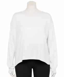 Tek Gear® Tee Plus Size Crewneck Crop -Tek Gear store 5567897 White