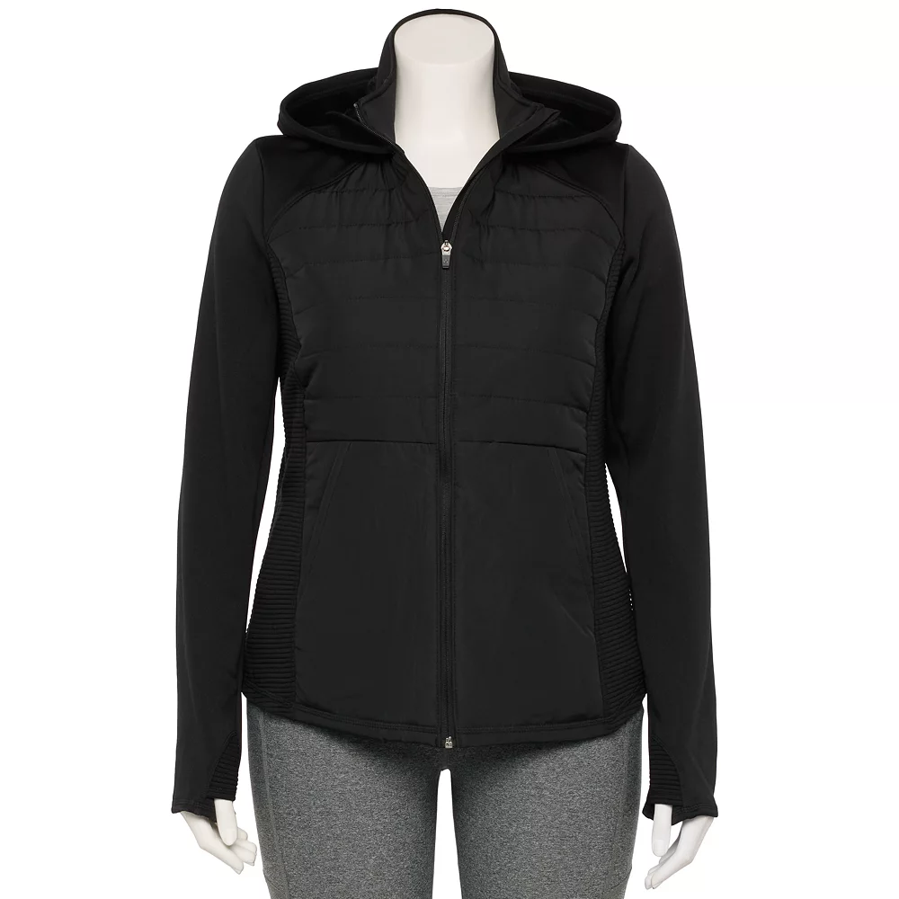 Tek Gear® Jacket Plus Size Mixed-Media Hooded 4 Tek Gear® Jacket Plus Size Mixed-Media Hooded - Image 2